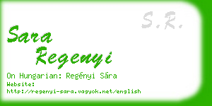 sara regenyi business card