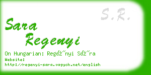 sara regenyi business card